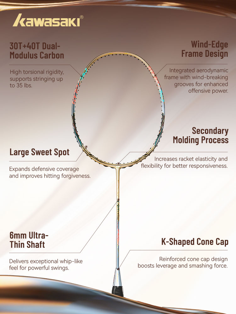 Kawasaki CHOCOLATE ULTRA 4U Ка – обзор и цена Badminton Racket Carbon